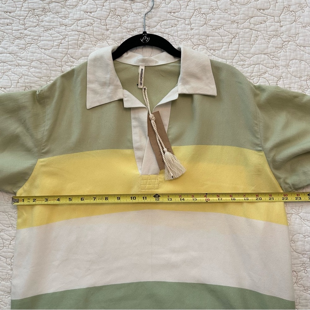Rare Marrakshi Life Oversized Rugby Shirt NWT - Pastel Stripes - Picture 11 of 13